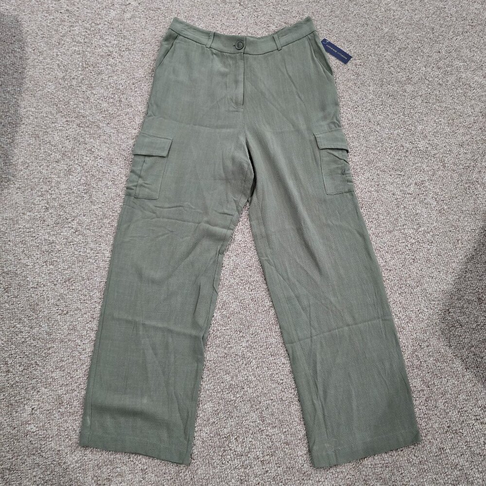 NWT Adrienne Vittadini Women's Wide Leg Cargo Pants Size M